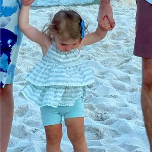 Tommy Bahama Blue Striped Ruffle Outfit
